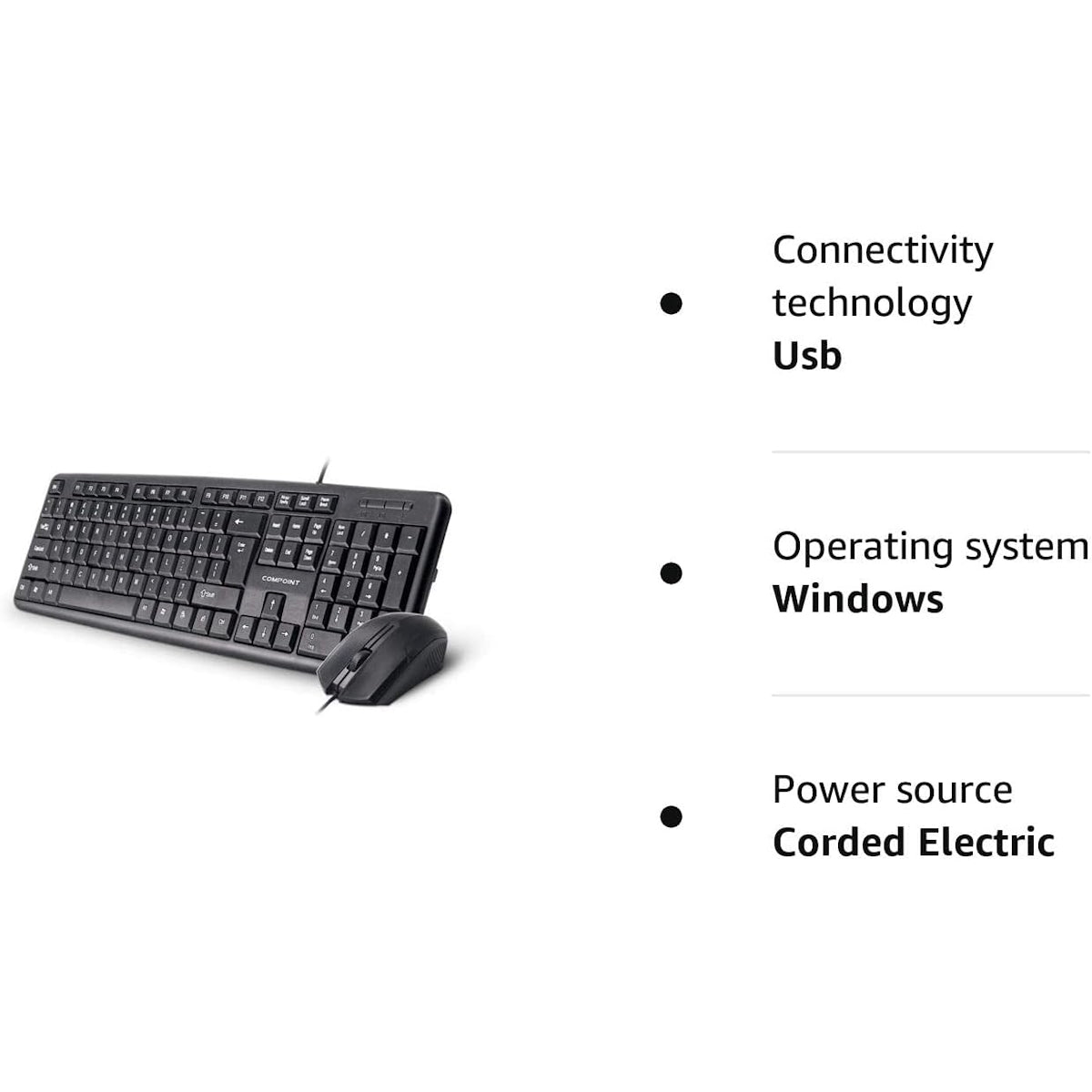 Full size Black Standard USB Keyboard & Mouse set- Netbit UK
