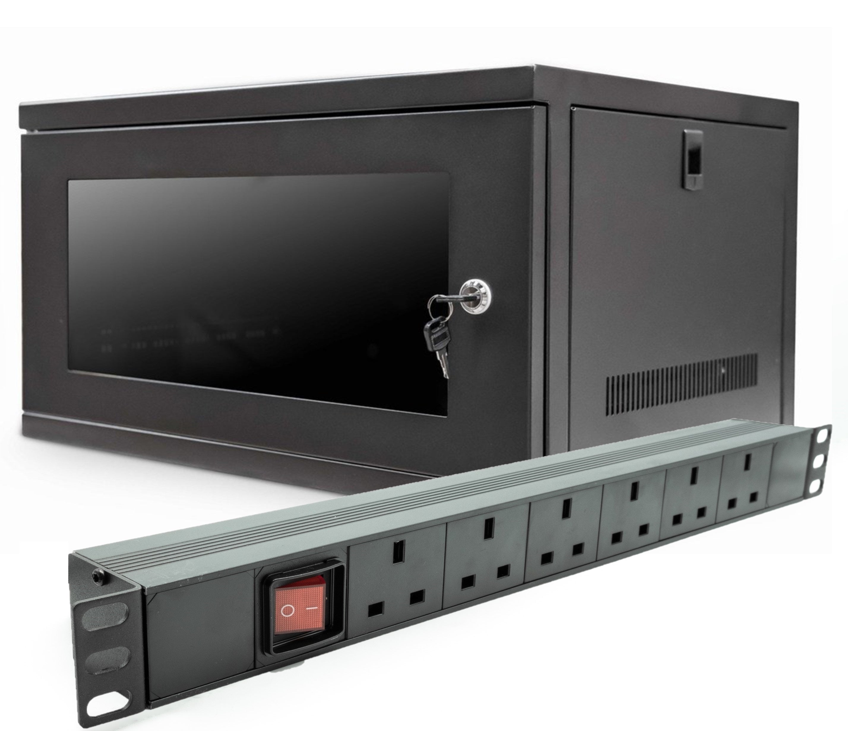 Wall Mount Data Cabinet | 6U 400mm + 6 Way 19" PDU Bundle - Netbit UK