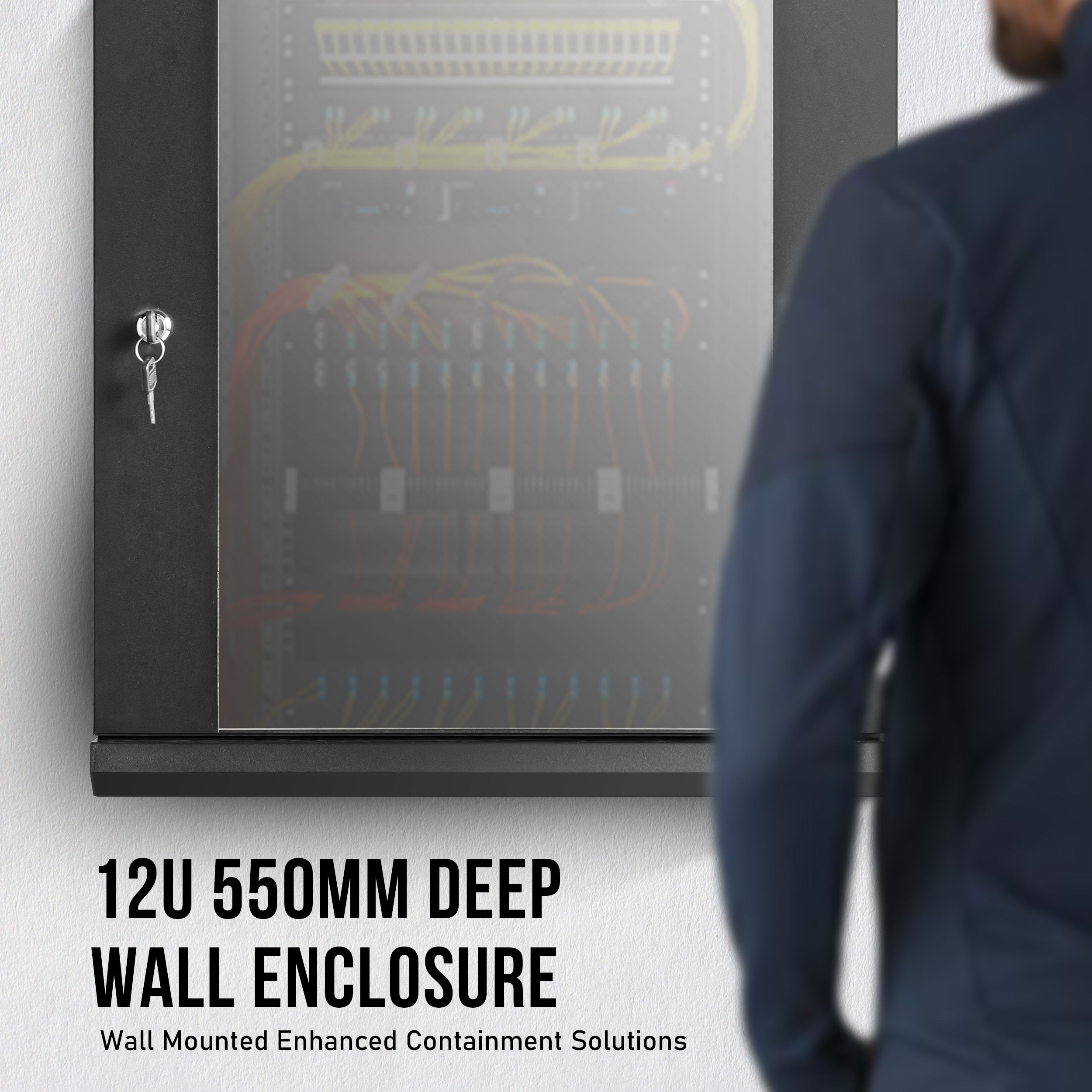 Wall Mount Data Cabinet |12U 550mm Deep + 6 Way 1U 19 inch PDU Bundle