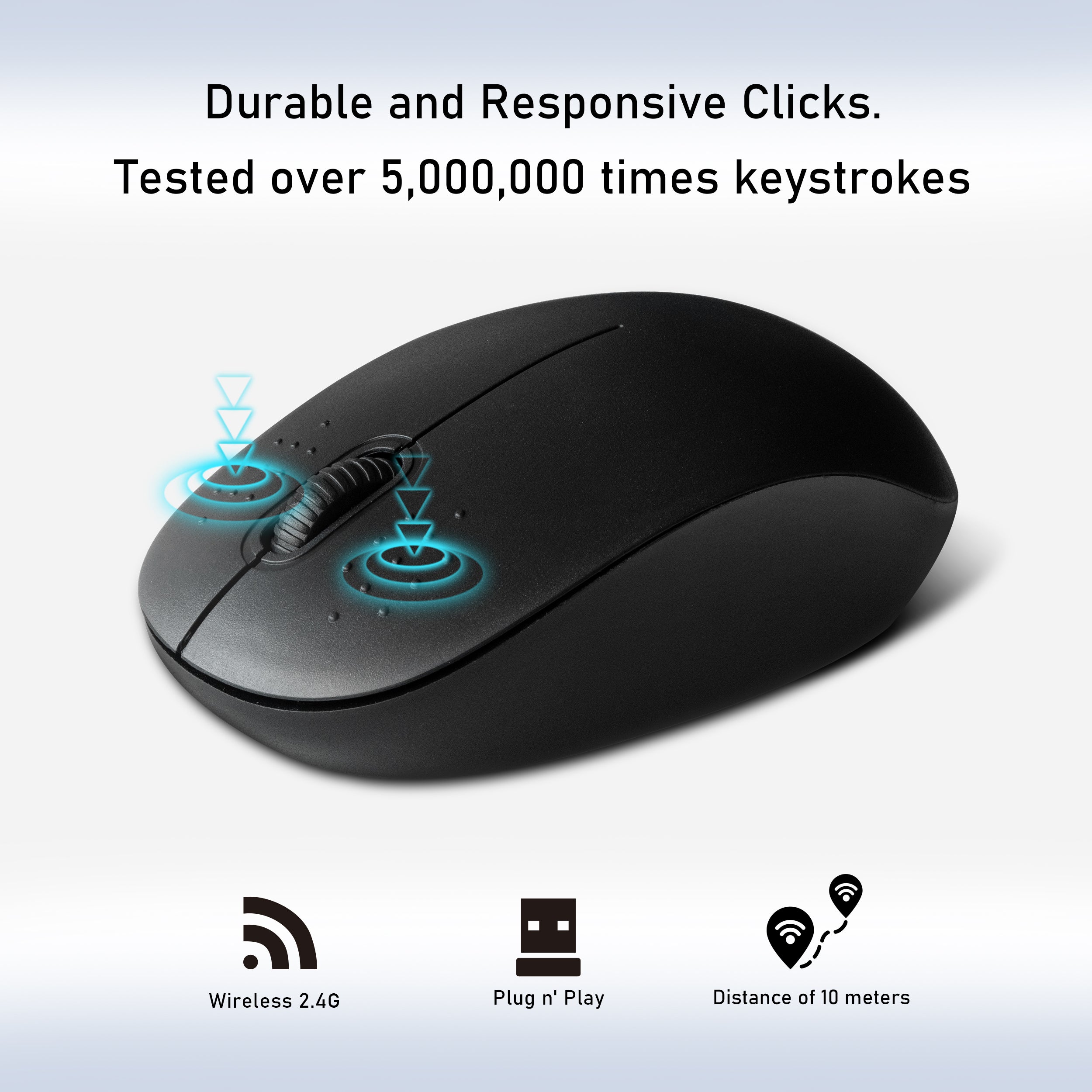 Compoint 2.4Ghz Wireless Keyboard and Mouse Set - Black (CP-KM007W-V2)