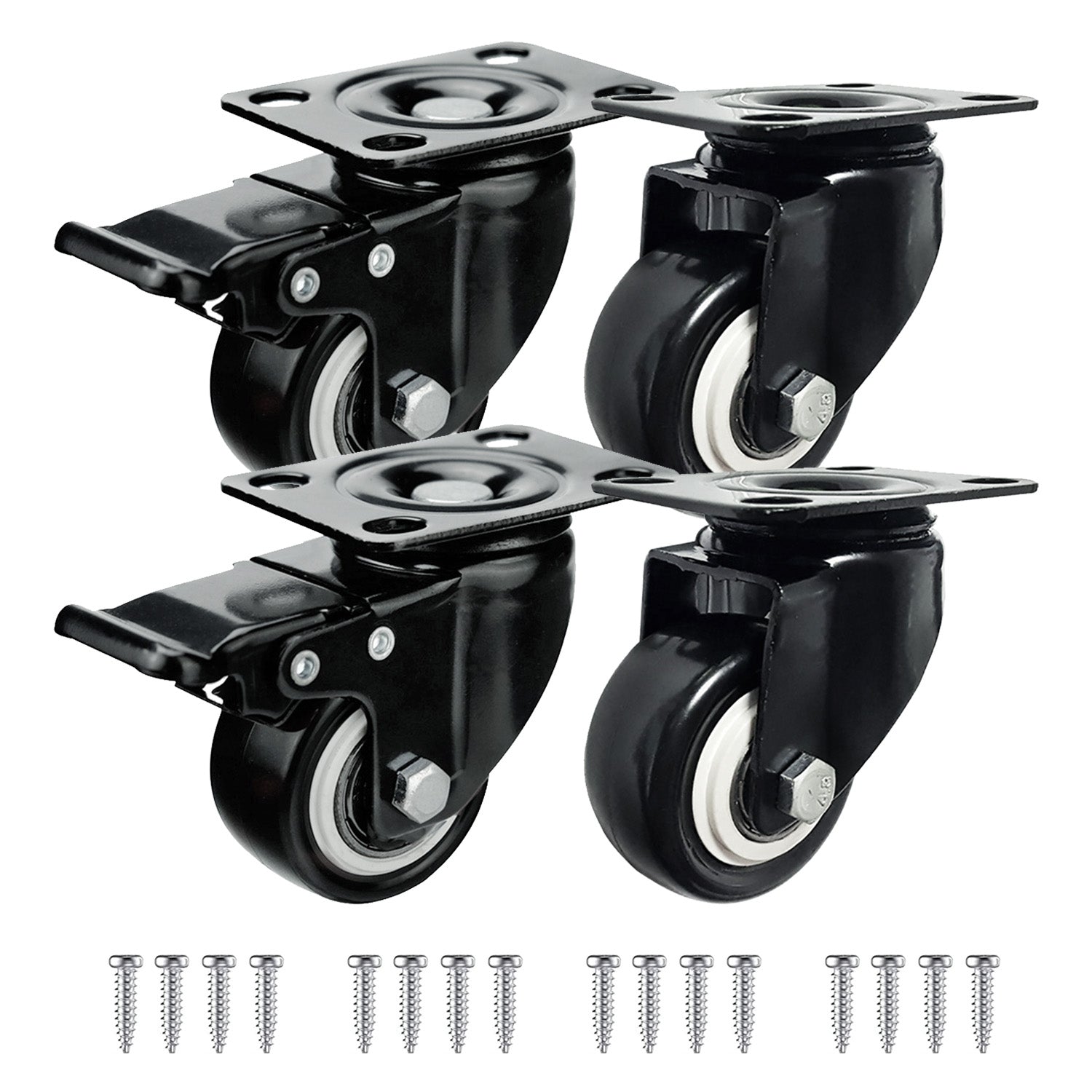 Heavy Duty Castors with Brakes (LMS-4C50PV-P-T-BLK)