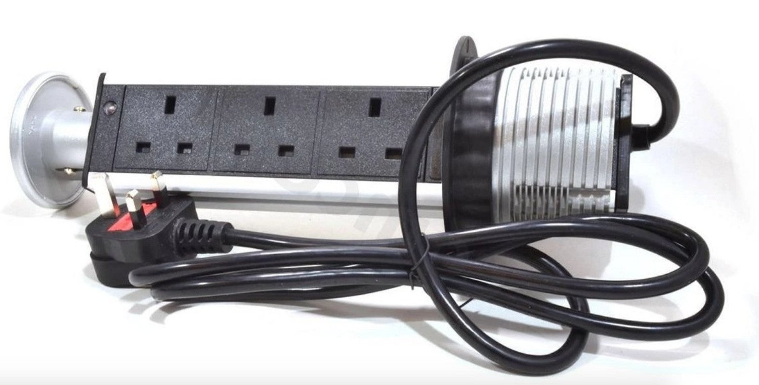 3-Way UK Sockets Table Pop-Up PDU | Desktop PDU 13A