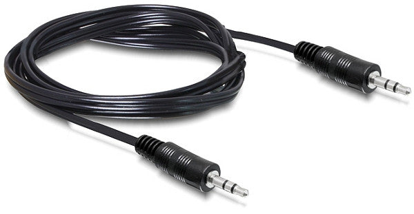 Audio Cable 3.5mm Phono Jack - Male to Male, 1.2m, Black - Netbit UK