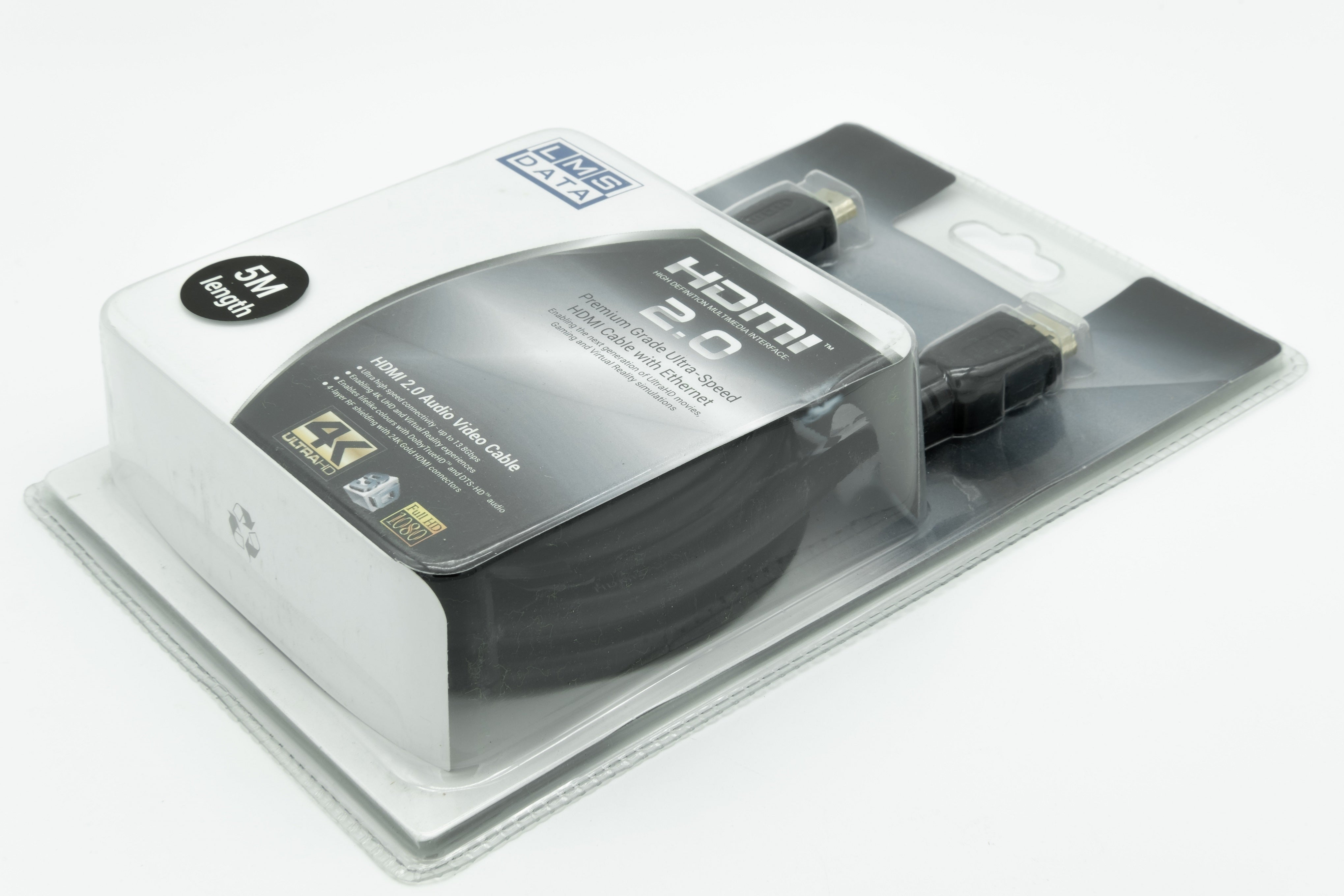 High Speed 4K HDMI2.0 Cable -5.0m (Retail Blister) - Netbit UK