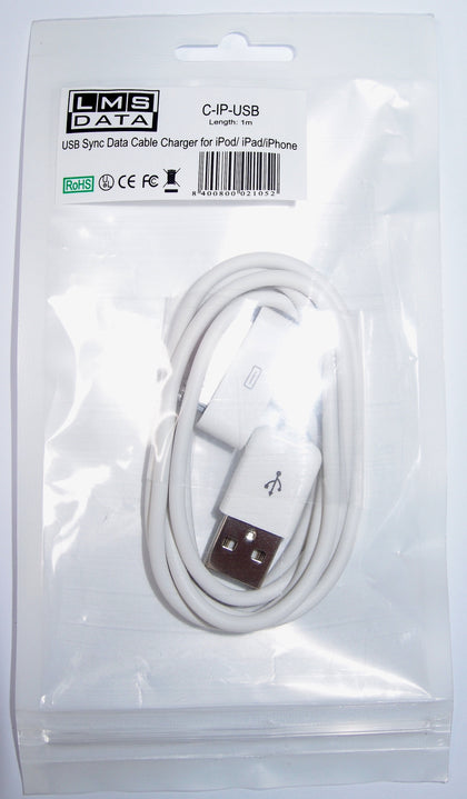 C-IP-USB - USB2.0 iPhone/iPod/Ipad Charging and Data Transfer Cable - Netbit UK
