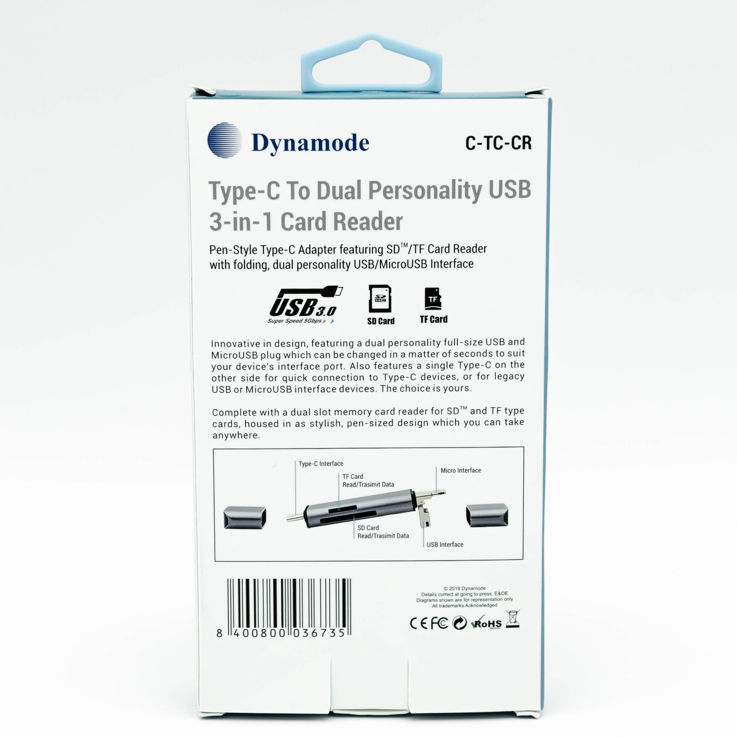 USB3.0 Type-C to USB3.0 + Micro Adapter 3in1 Card Reader - Netbit UK