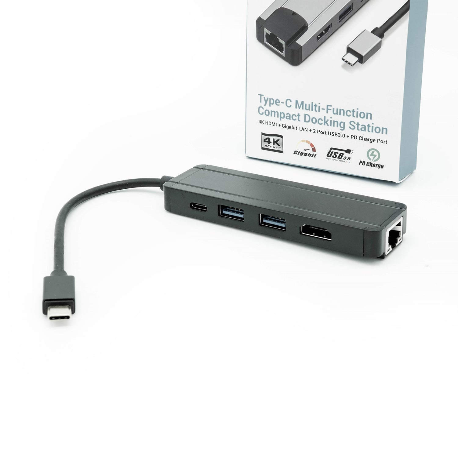 USB3.0 Type-C Dock Station with 2 x USB3.0, HDMI, Gigabit Ethernet & PD Charge Port -Netbit UK
