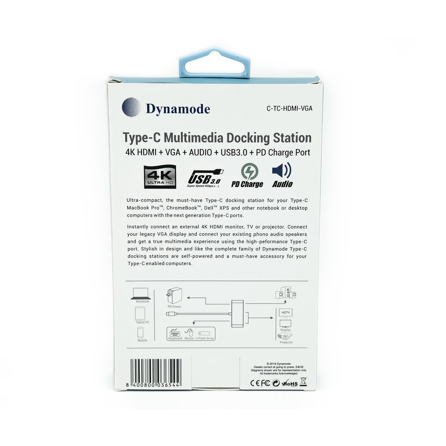 USB Type-C to VGA and 4K HDMI Adapter with Integral PD Charge Port - Netbit UK