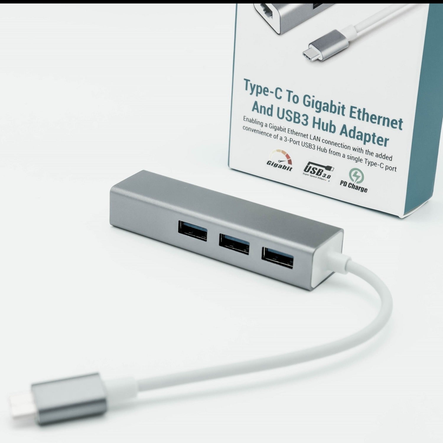 USB Type-C to Gigabit LAN and USB3 Hub Adapter - Netbit UK