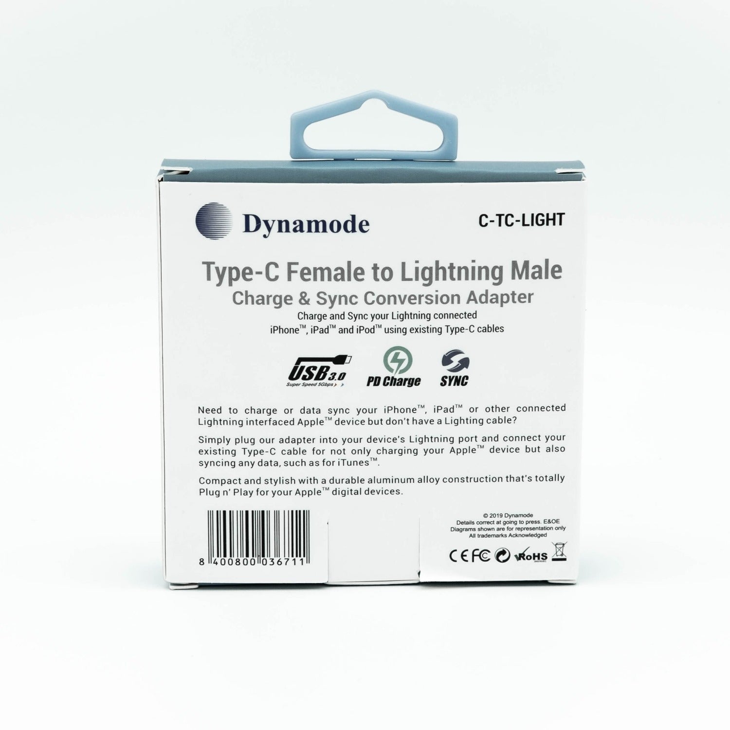 USB Type-C Female to Lightning Male Sync Charge Adapter | USB Type C Female to Lightning Male Adapter - Netbit UK