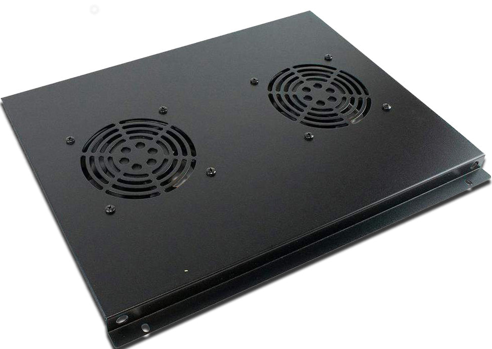 Data Cabinet Accessories - 2 Way Roof Mount Fan Tray for 600mm deep Eco NetCab & ValuCab Floor Cabinets - Netbit UK