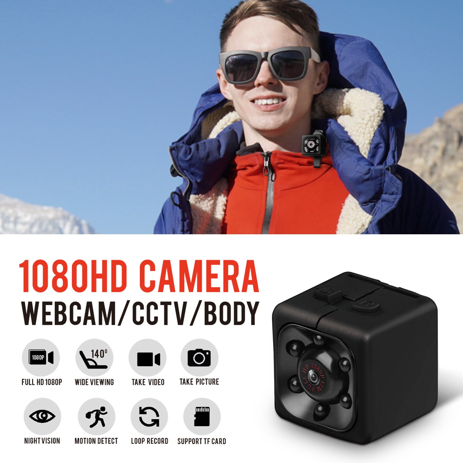 1080P HD Mini Camera - WebCam/CCTV/BodyCam 3-in-1 / Netbit UK