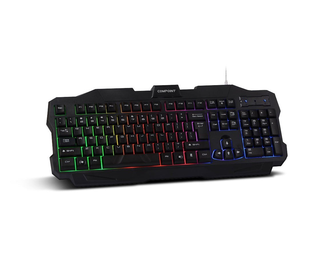 Compoint USB RGB Gaming Keyboard with 3 Colour LED back light -Netbit UK