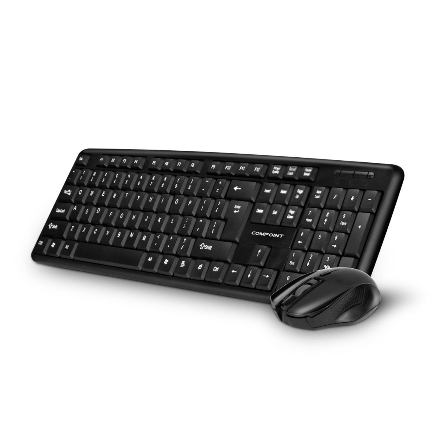 Compoint 2.4Ghz Wireless Keyboard and Mouse Set - Black- Netbit UK