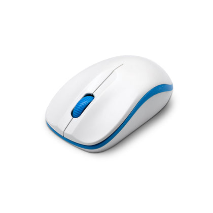 Wireless Mouse - White / Blue - 2.4Ghz - Netbit UK