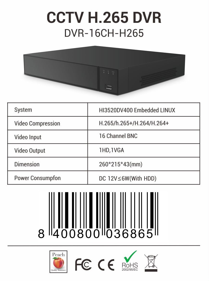16 Channel H.265/H.265+ 5-in-1 DVR - Netbit UK