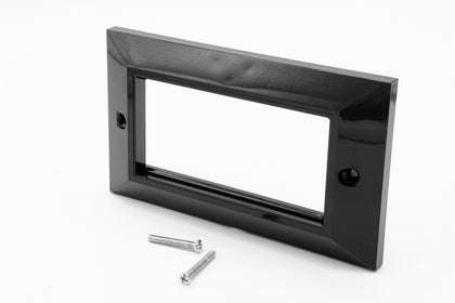 Bevelled Double Gang (4 Slot) Faceplate for 4 x Euro Modules - Black - Netbit UK