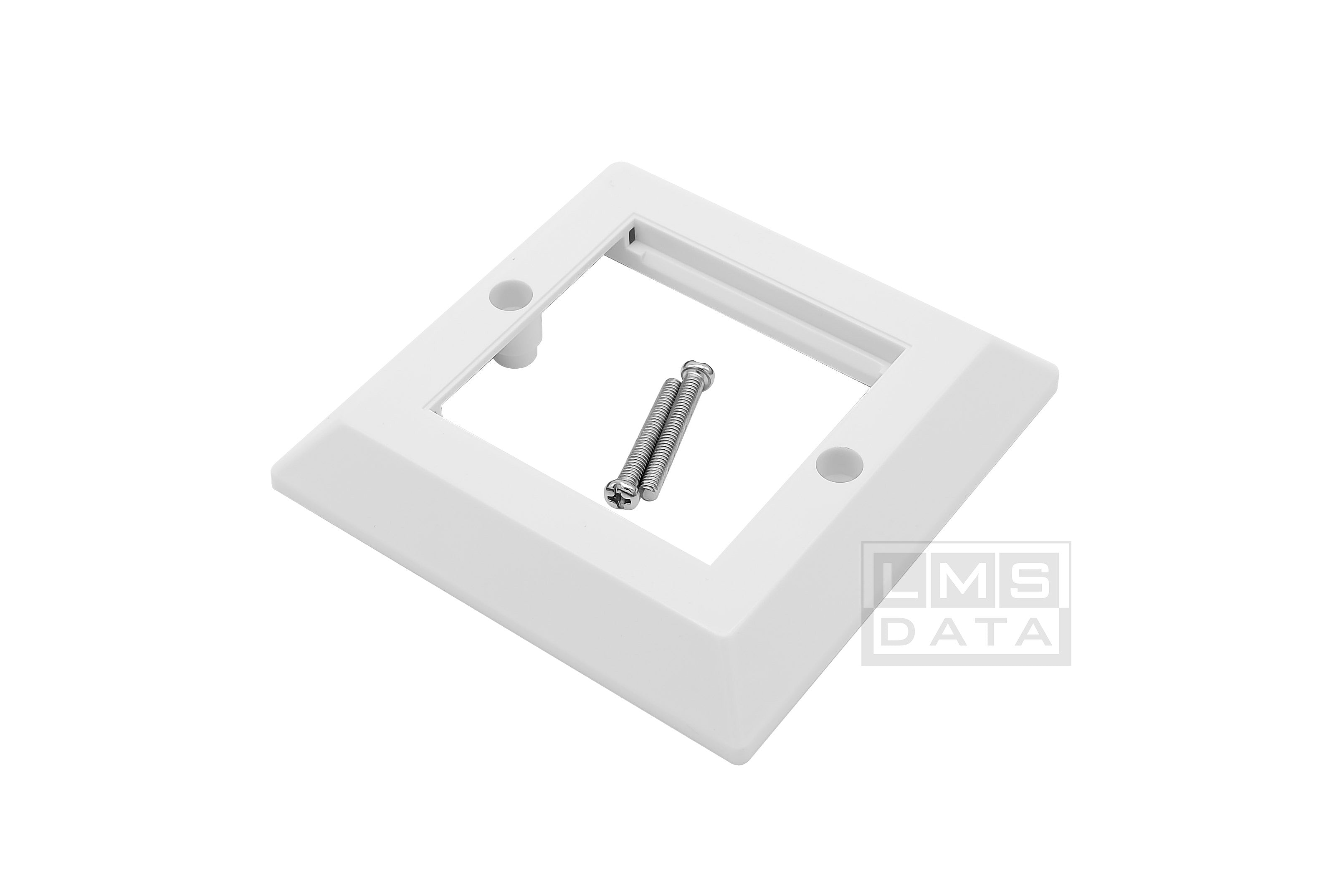 Bevelled Single Gang (2 Slot) Faceplate for 2 x Euro Modules - White