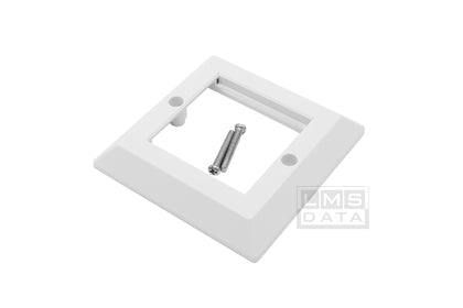 Bevelled Single Gang (2 Slot) Faceplate for 2 x Euro Modules - White (EFP-SINGLE-W)