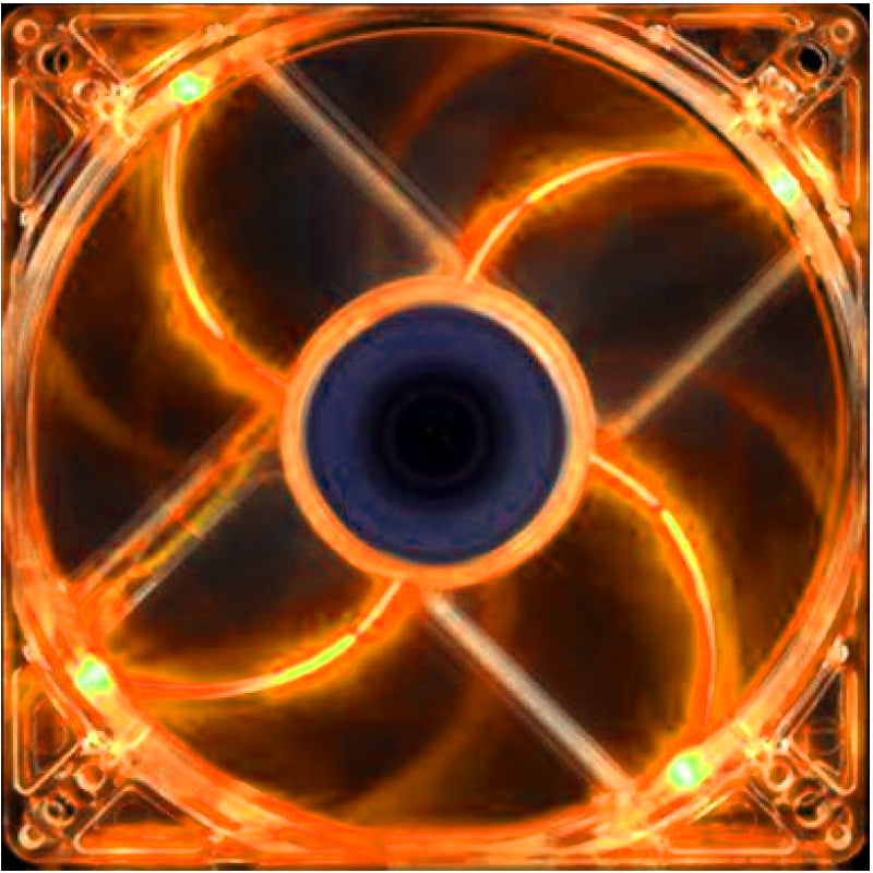 140mm LED Case Fan, 4-Pin/3-Pin - Orange - Netbit UK