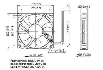 120mm LED Case Fan, 4-Pin/3-Pin - Orange - Netbit UK