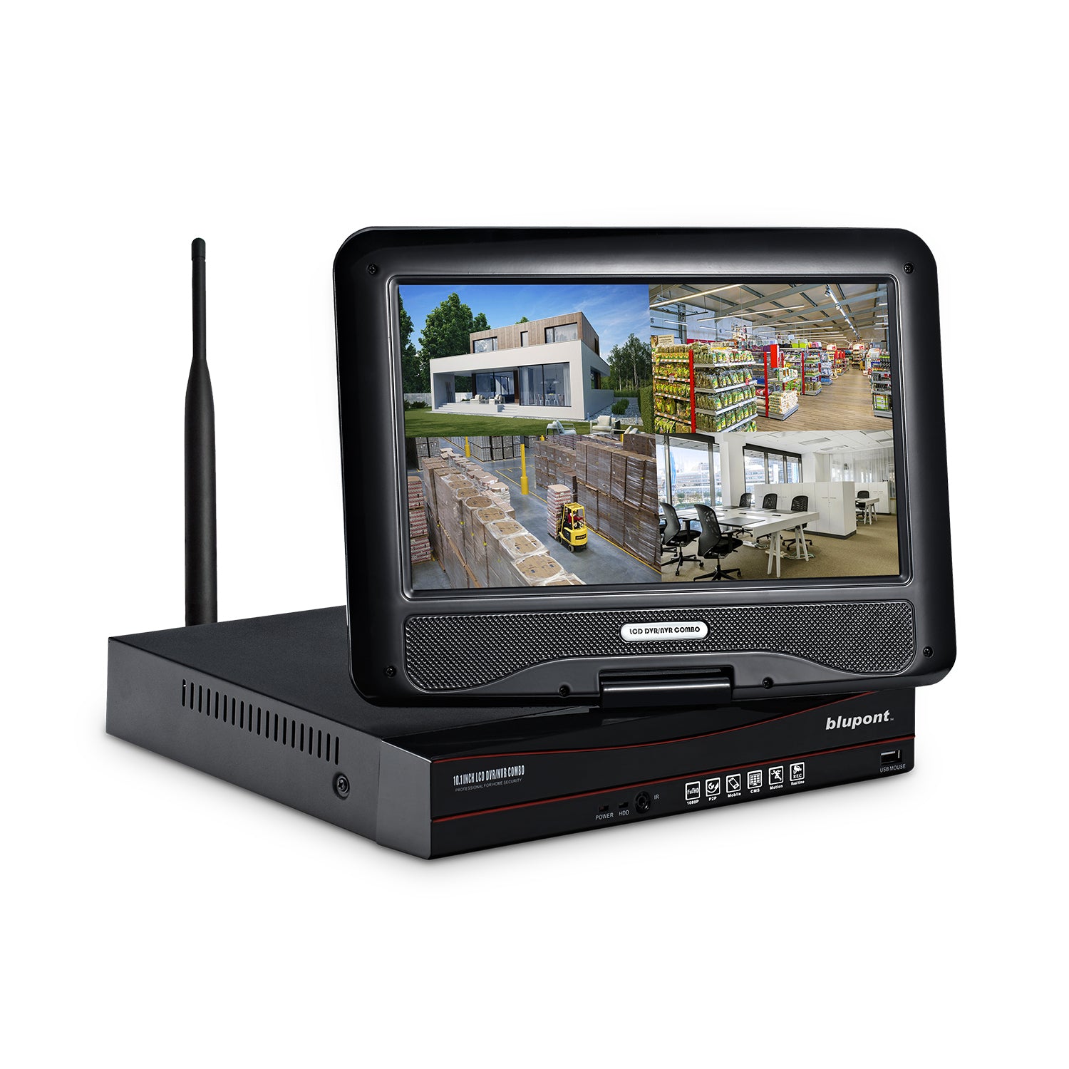 4-Channel NVR Kit with Colour LCD Display and 4 CCTV Cameras - Netbit UK