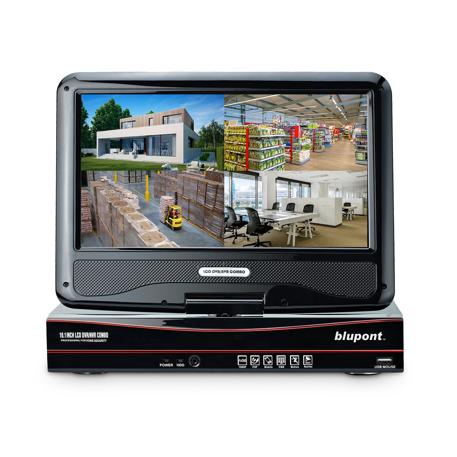 4-Channel NVR Kit with Colour LCD Display and 4 CCTV Cameras - Netbit UK