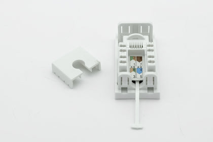 Low Profile CAT6 RJ45 Module (w/Flip Name Plate) - White - Pro Series - Netbit UK