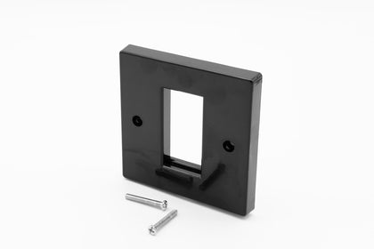 Low Profile Single Gang (1 Slot) Faceplate for 1 x Euro Modules - Black - Netbit UK