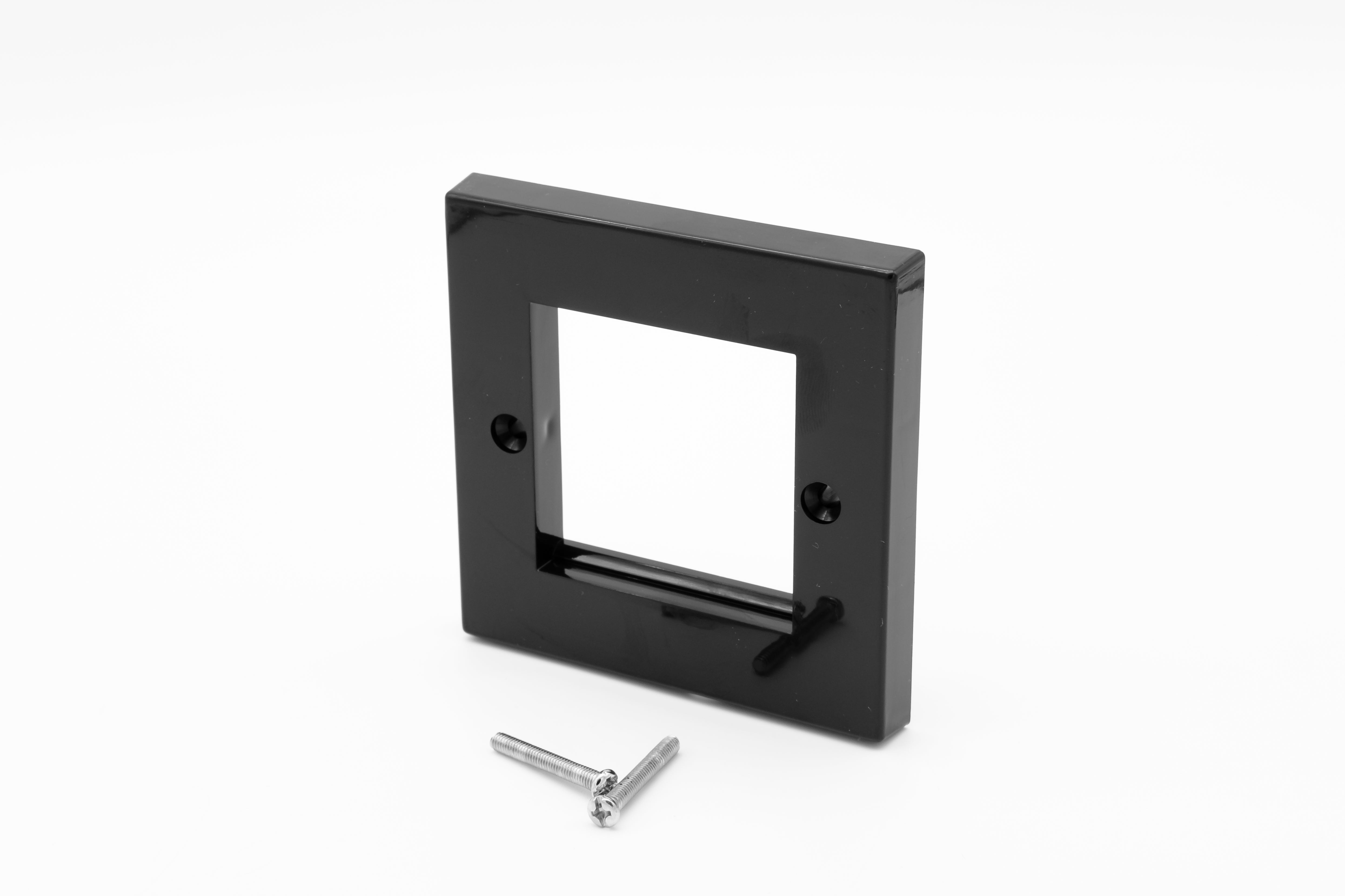 modular plate - Low Profile Single Gang (2 Slot) Faceplate for 2 x Euro Modules - Black - Netbit UK