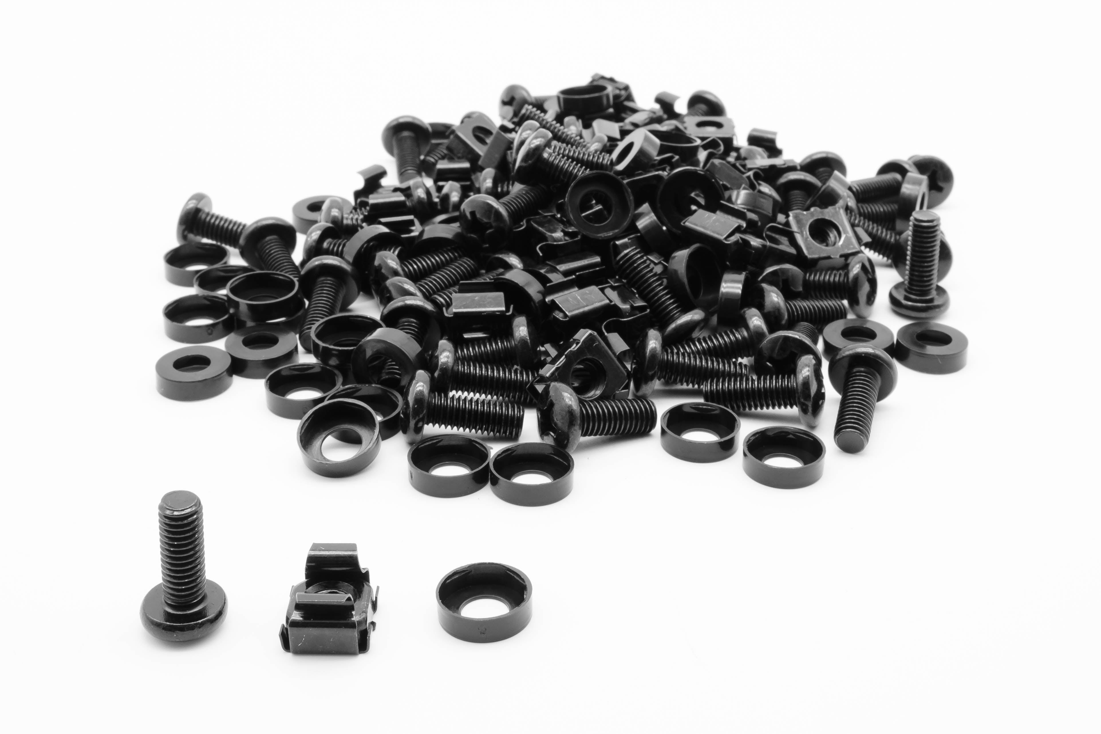 Bag of M6 cage Nuts & Screws (50) - Black - Netbit UK