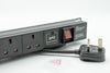 1U 19" 12 Way Vertical Switched 13A UK Sockets to UK Plug PDU with Surge Protection (Rackmount)