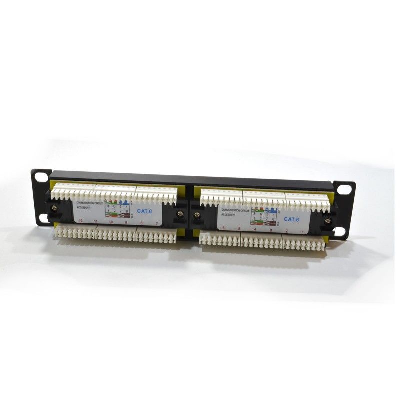 1U 10" 12 Port CAT6 SOHO Patch Panel (UTP) - Netbit UK