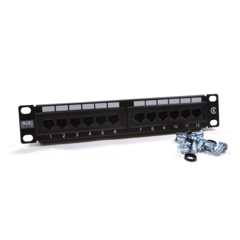 1U 10" 12 Port CAT6 SOHO Patch Panel (UTP) - Netbit UK