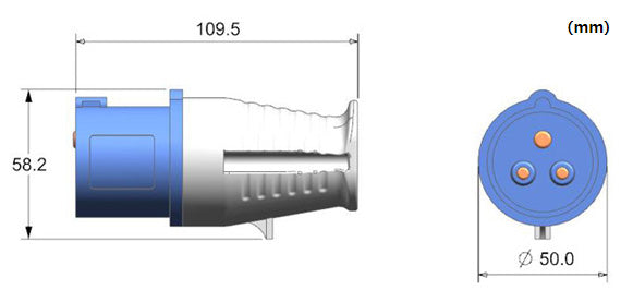 16A Commando Plug - 6h/200-250V~, 2P+E, IP44 - Netbit UK
