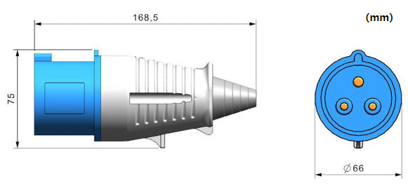 32A Commando Plug - 6h/200-250V~, 2P+E, IP44 - Netbit UK