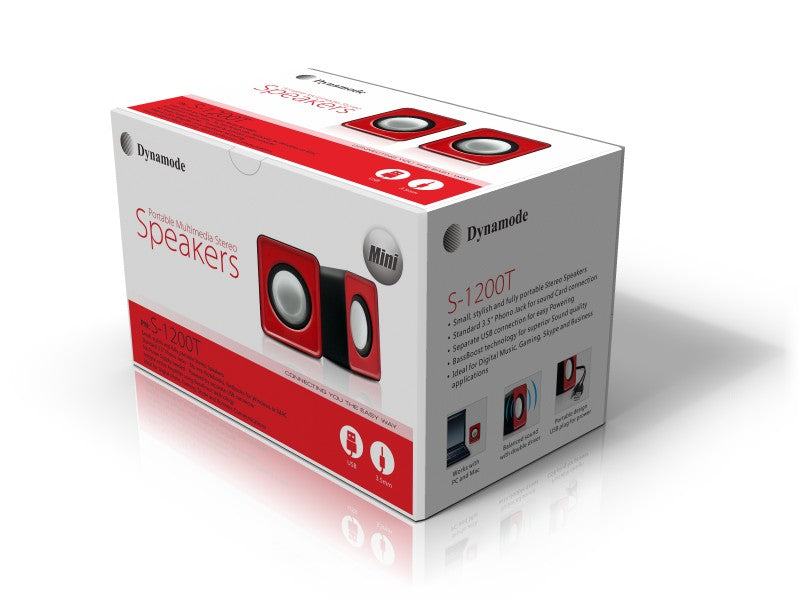 2 Channel Mini USB Powered Speakers - Pink Fascia - Netbit UK