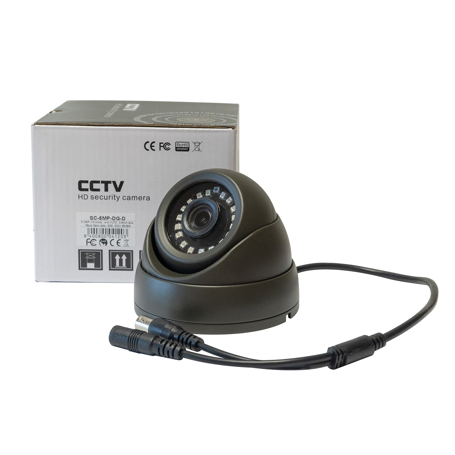 1080P Security CCTV Dome Camera AHD/TVI/CVI/CVBS 4-in-1 for Analog Surveillance System 2MP, 100 FT Super Night Vision, 3.6 MM Lens Weatherproof IP66 Casing