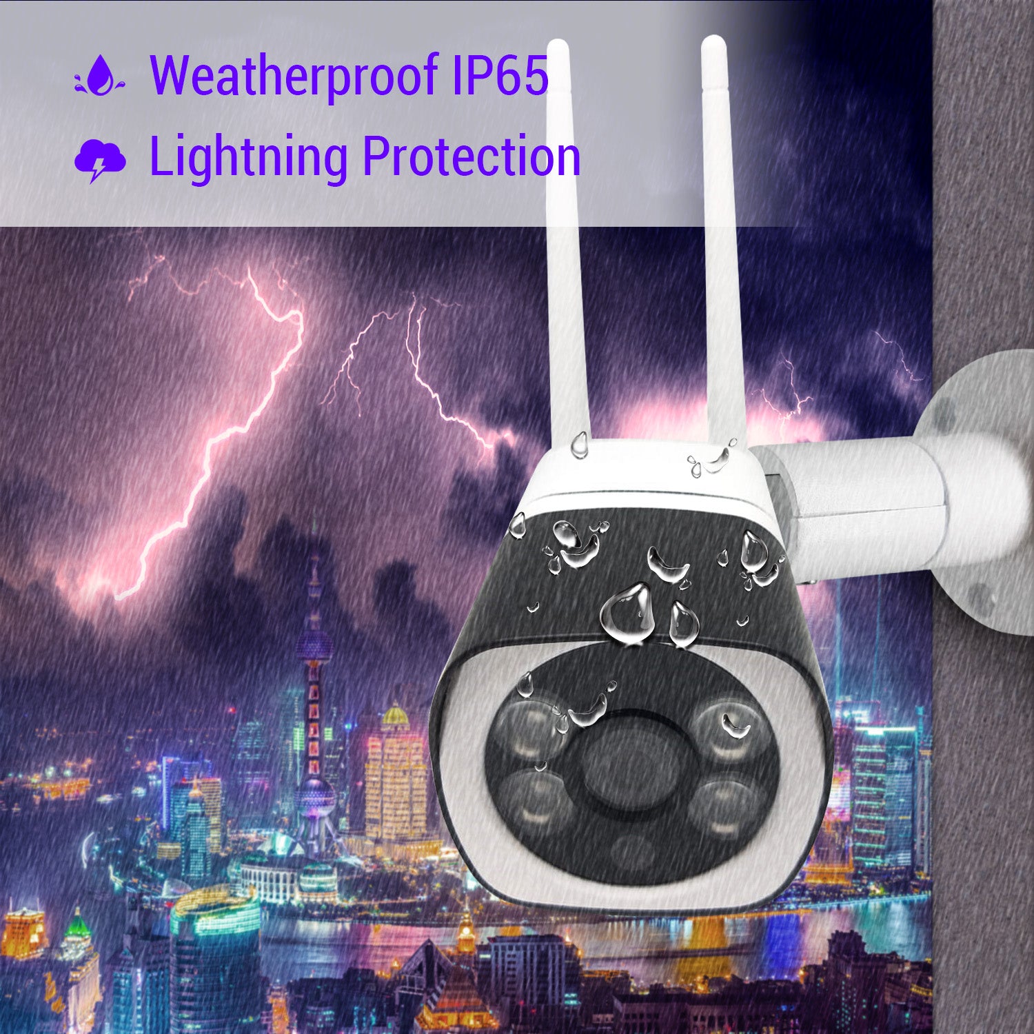 Wireless Outdoor Wifi IP Home Security CCTV Camera 1080P with 2 Antennas - Netbit UK