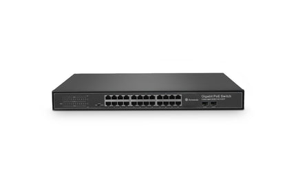 24 Port 10/100/1000 Gigabit Rackmount PoE Switch +2 SFP Uplink (1U) - Netbit UK
