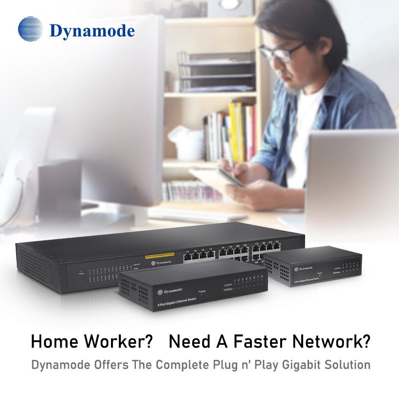 Fast and Gigabit Network Ethernet Switches product range including PoE Switch by Dynamode.
