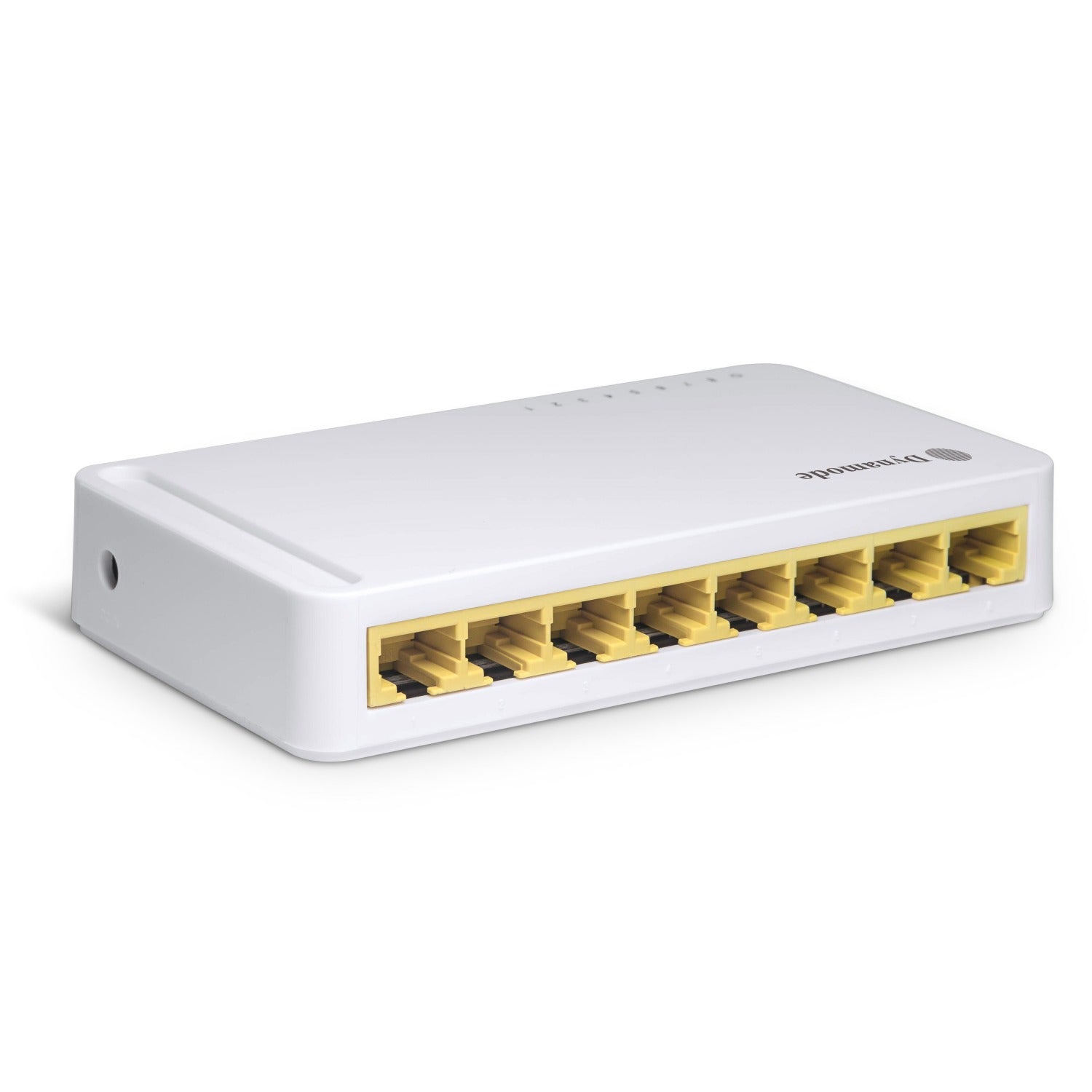 8-Port 10/100/1000 Mbps Gigabit Network Ethernet Switch (Desktop or wall-mounted) showing its 8 ethernet and power ports.