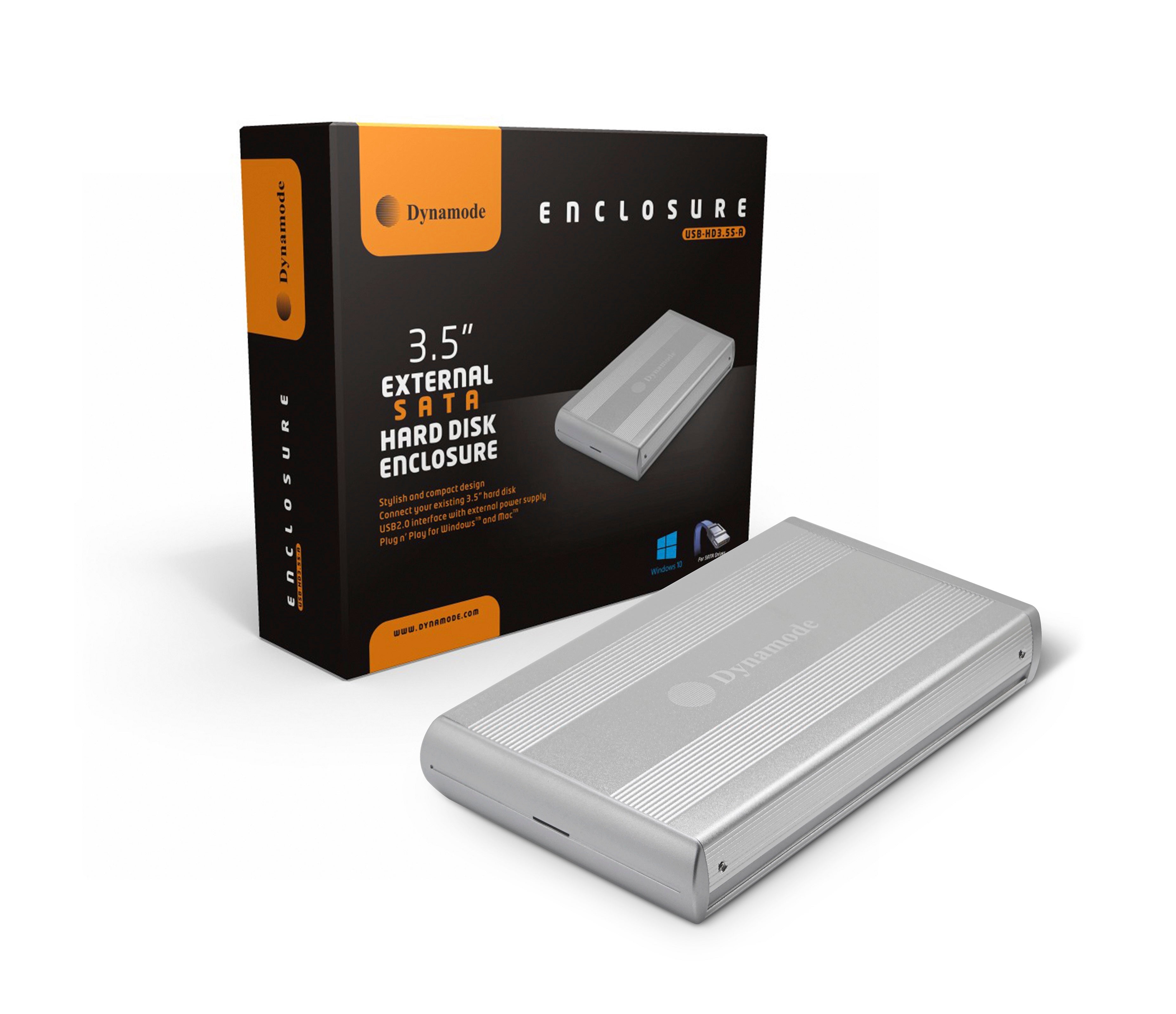 3.5" SATA HDD External Enclosure USB 2.0 (Silver) - Netbit UK