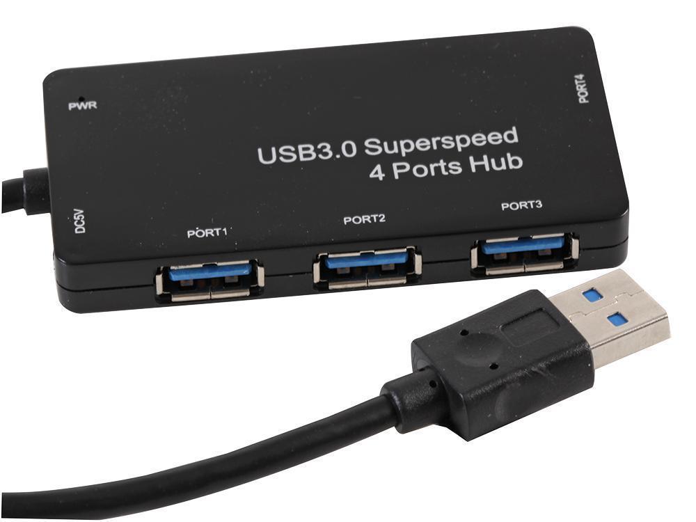 4 Port Mini USB3.0 Hub - Black - Netbit UK