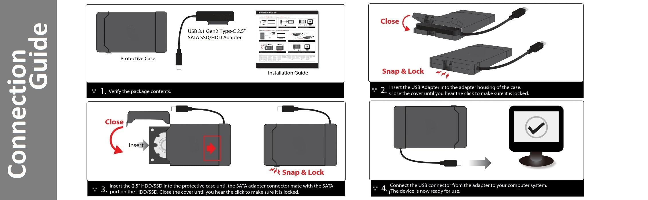 USB3.1 Gen1 TypeC HDD Adaptor with Protective Box - Netbit UK