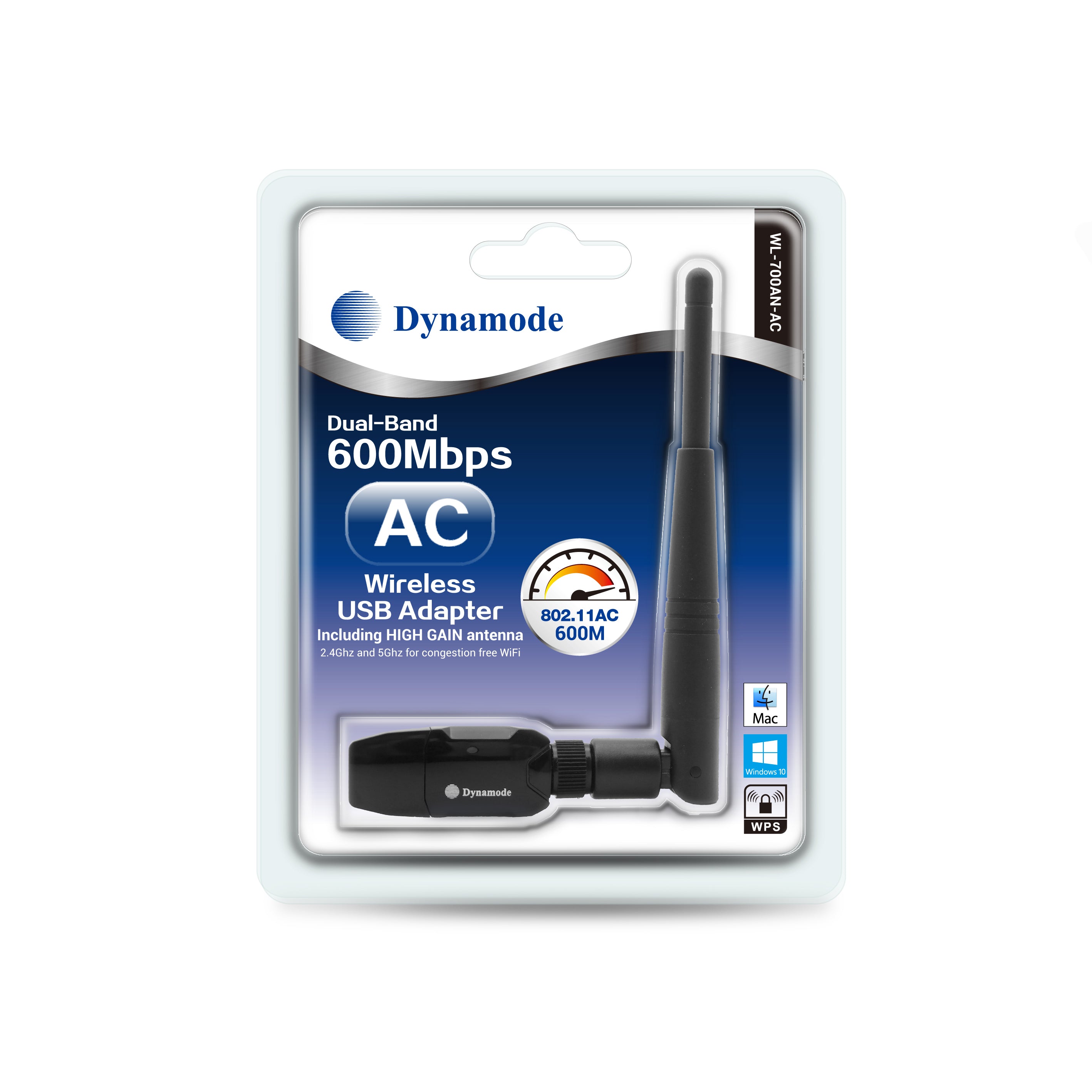 Dual Band 11ac Wifi USB Adapter with Removable Antenna 3dBi - Netbit UK