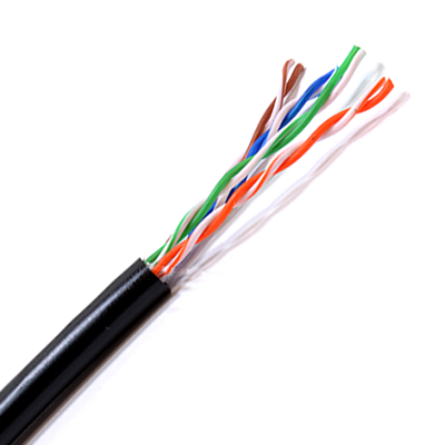 CAT5E UTP Solid Cable - 305M CAT5E UTP Solid Cable for External Use - Black - Netbit UK