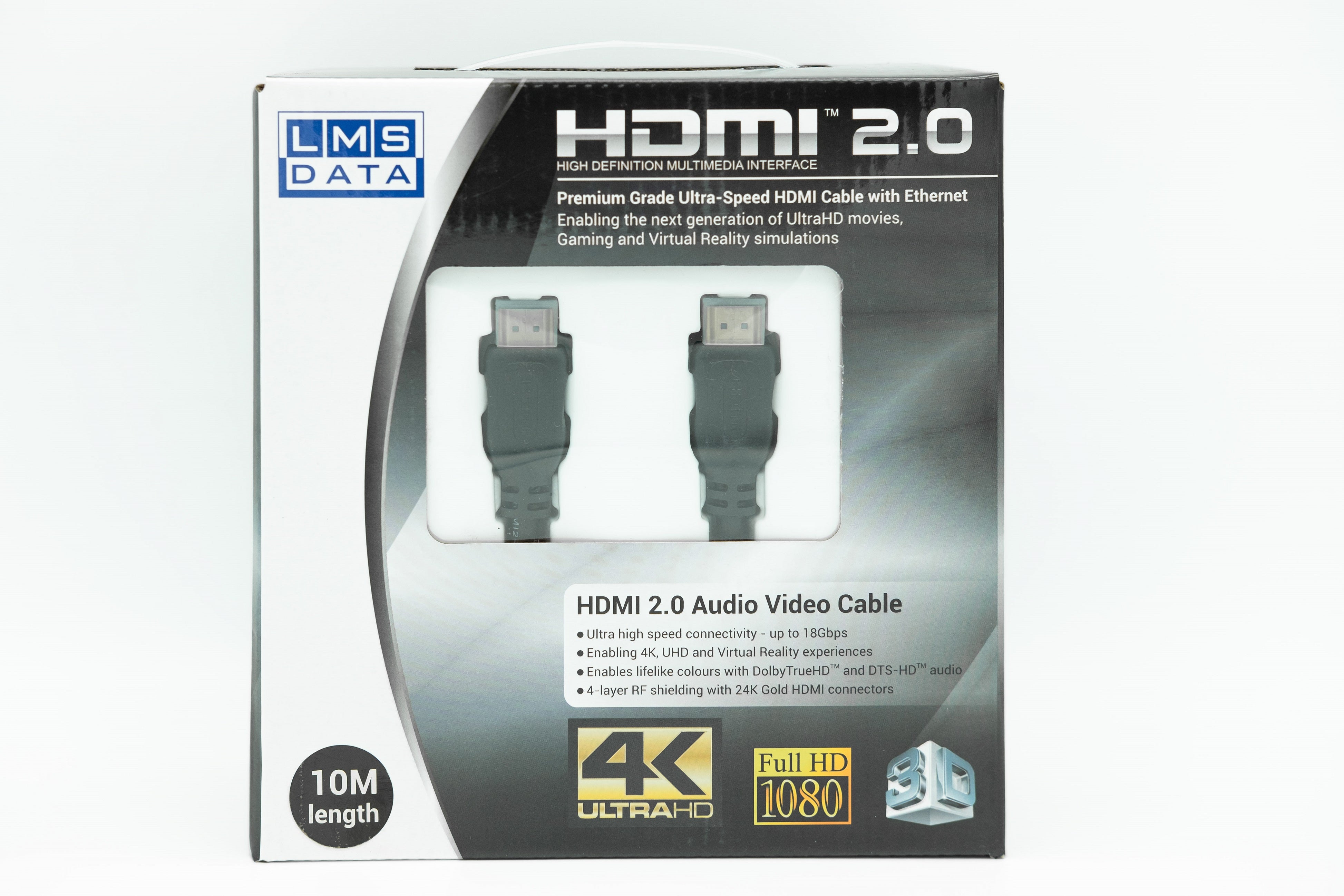 High Speed 4K HDMI2.0 Cable -10.0m (Retail Box) - Netbit UK