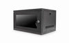 Isometric front view of a 6U 550 mm 19" Data Wall Mount Data Cabinet - Black.