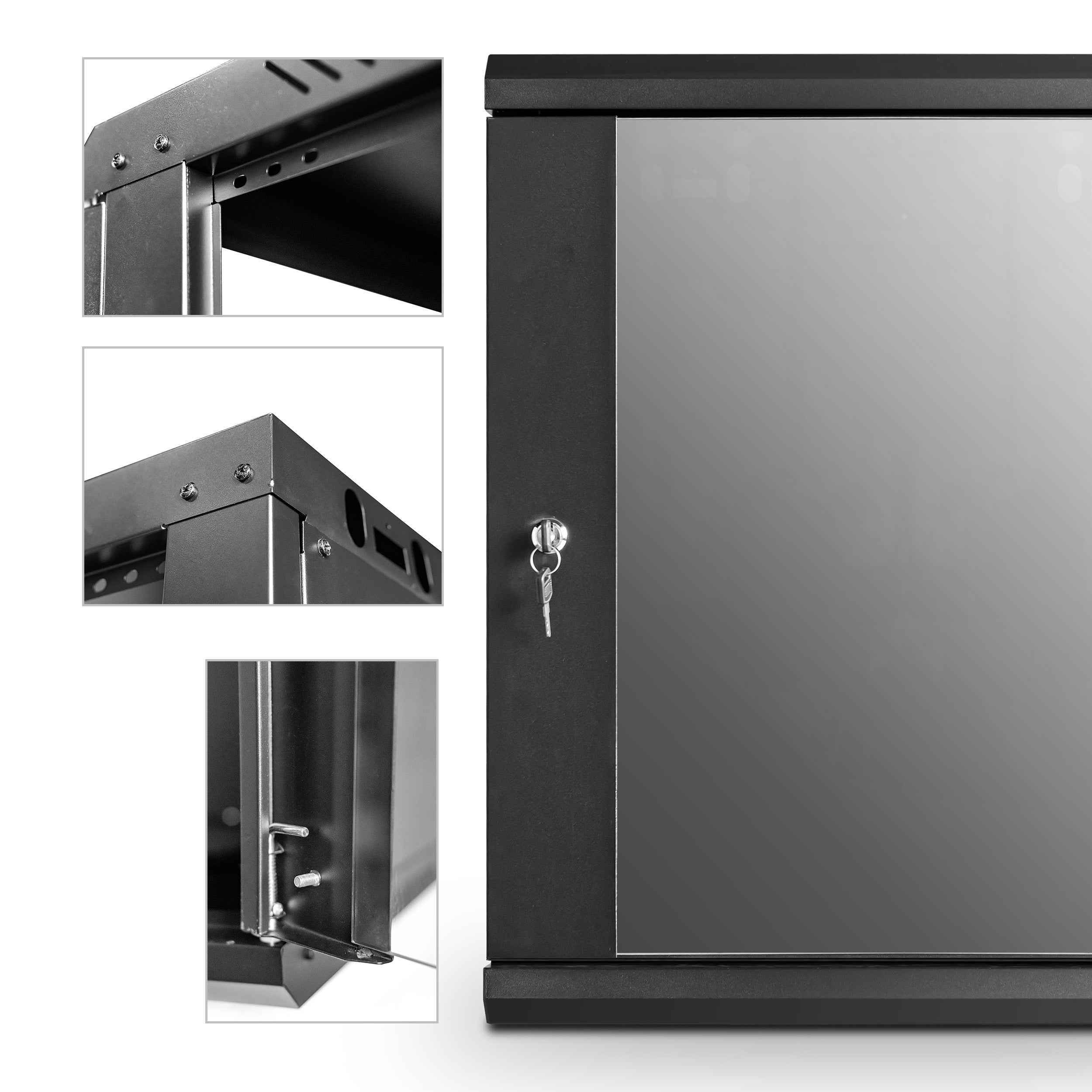 Wall Mount Data Cabinet |12U 550mm Deep + 6 Way 1U 19 inch PDU Bundle